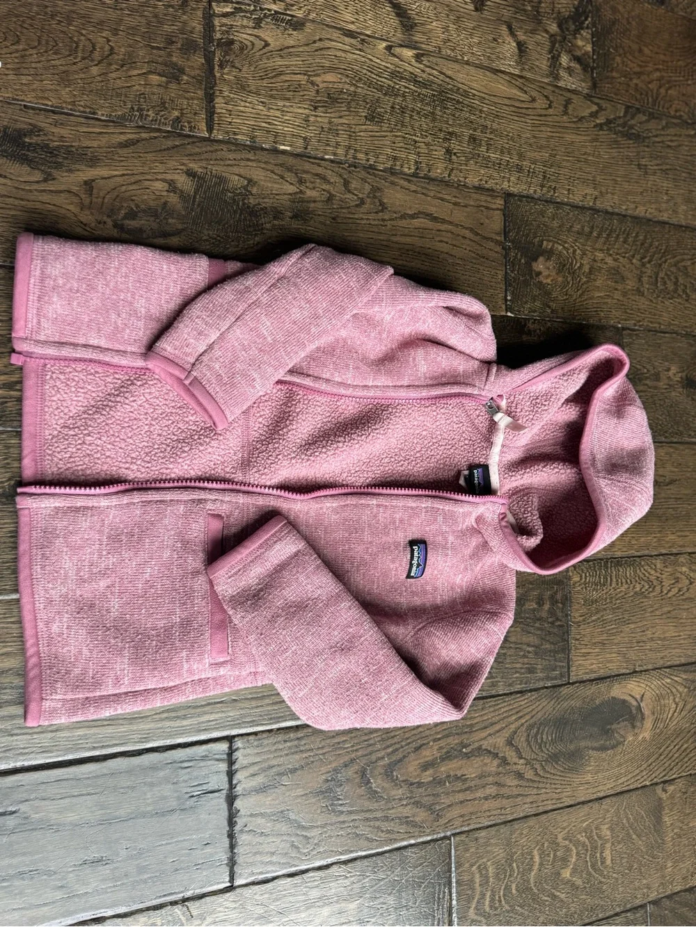 Patagonia Kids Pink Hooded Fleece Puffer Jacket